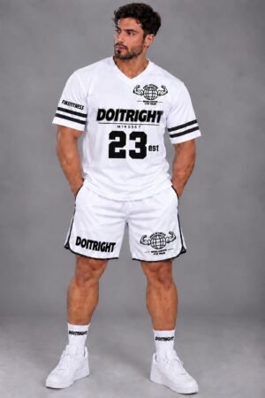 MEN'S TEES & SHORTS White & Black Color