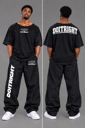 Black & White DOITRIGHT Oversize Hardcore Muscle Clothing