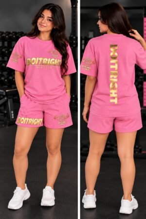 Pink & Gold Color Workout Wear