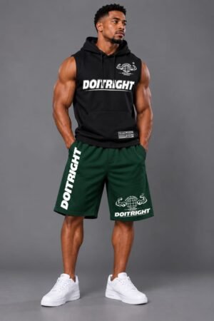 Black DOITRIGHT HOODIE Cut Green Short