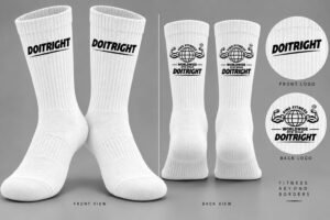 DOITRIGHT SOCKS WHITE & BLACK COLOR DETROIT