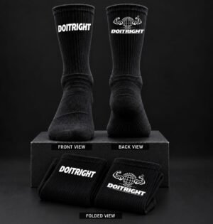 DOITRIGHT SOCKS BLACK & WHITE COLOR