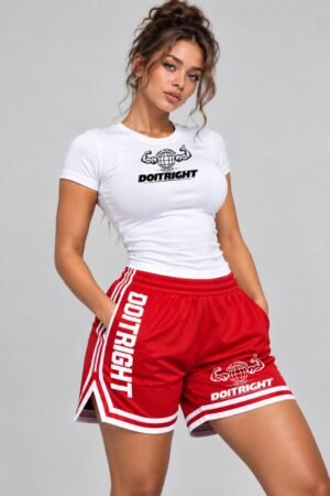 DOITRIGHT White+Red Color Workout Wear