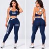 DOITRIGHT BLUE + WHITE COMPRESSION WORKOUT WEAR