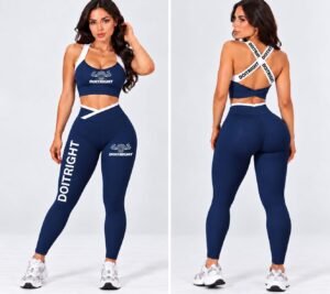 DOITRIGHT BLUE + WHITE COMPRESSION WORKOUT WEAR