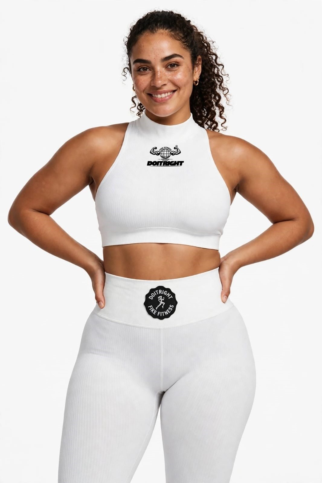 DOITRIGHT WHITE COMPRESSION WORKOUT WEAR